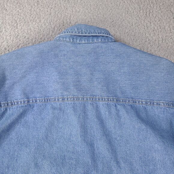 VTG Peregrine Bay Denim Shirt Mens Small Blue WRC Group Button Up Long Sleeve - Picture 9 of 15